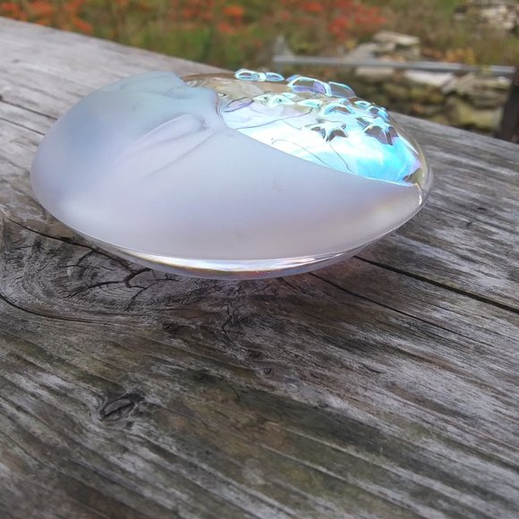 art glass paper weight Man in the moon with stars iridescent qualities - Picture 11 of 14
